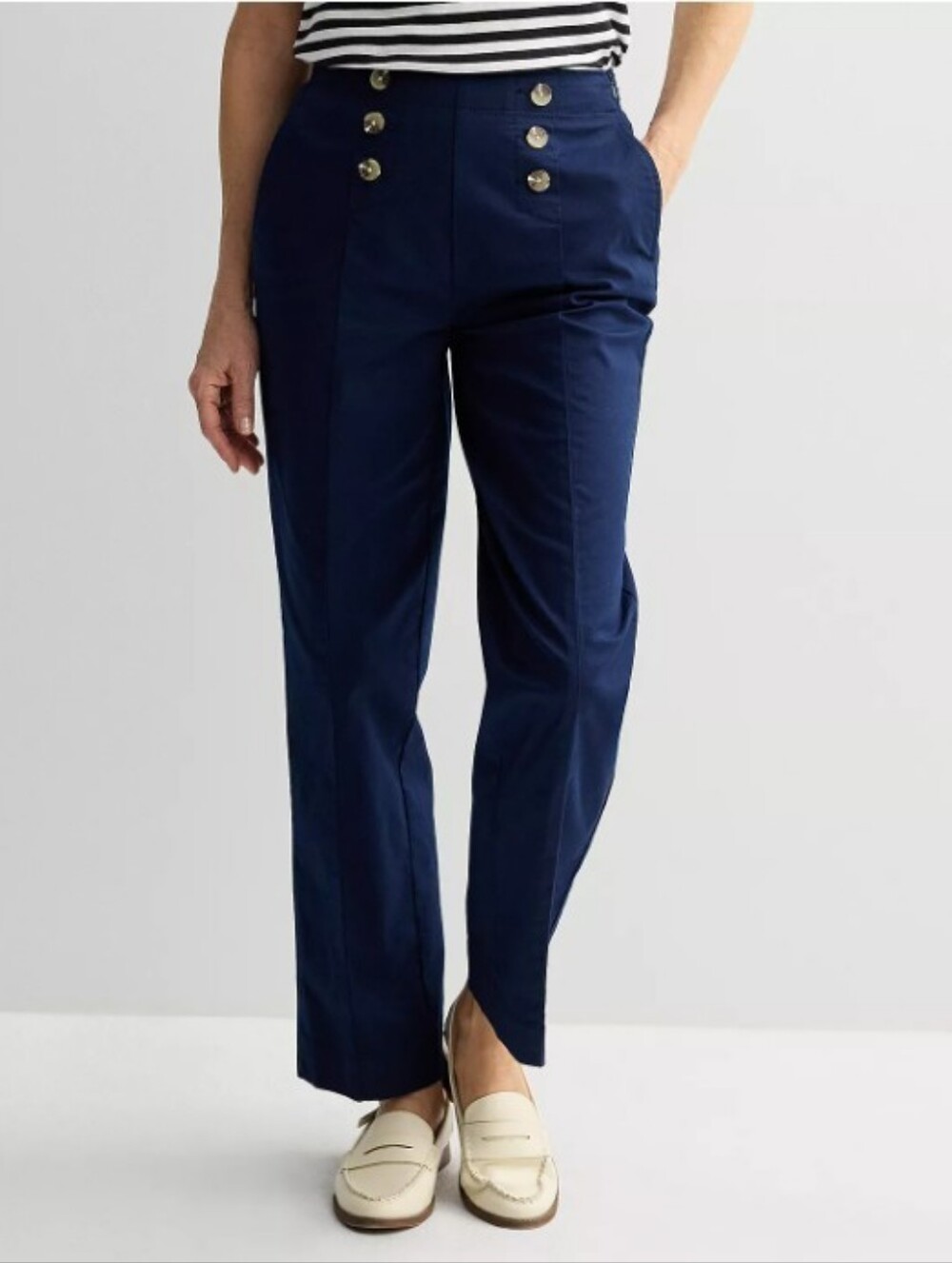 NWT Croft & Barrow Sailor Button Chino Pants Women's Size 6